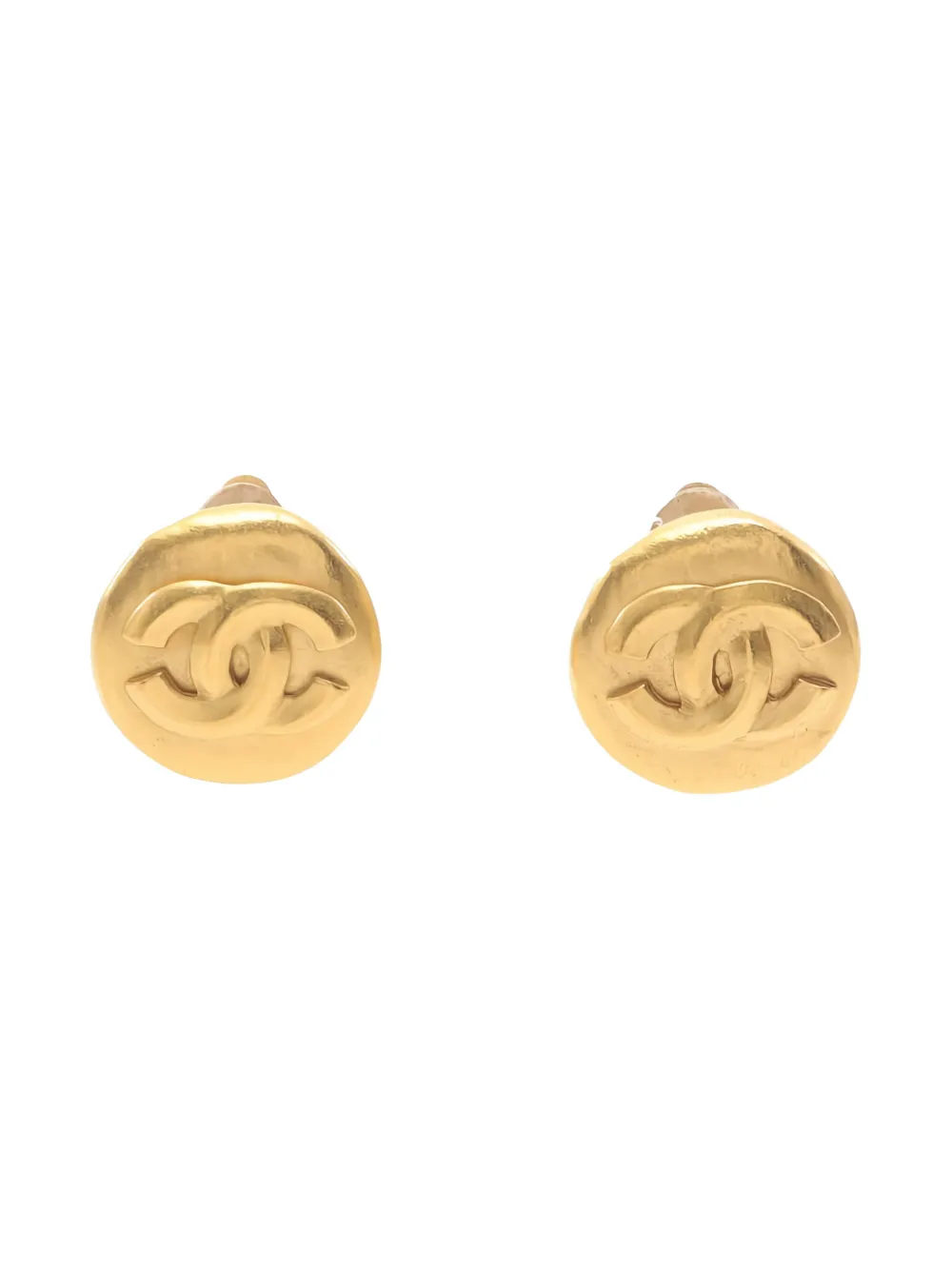 CHANEL Pre-Owned 1986-1988 Coco Mark logo-detail earrings - Oro