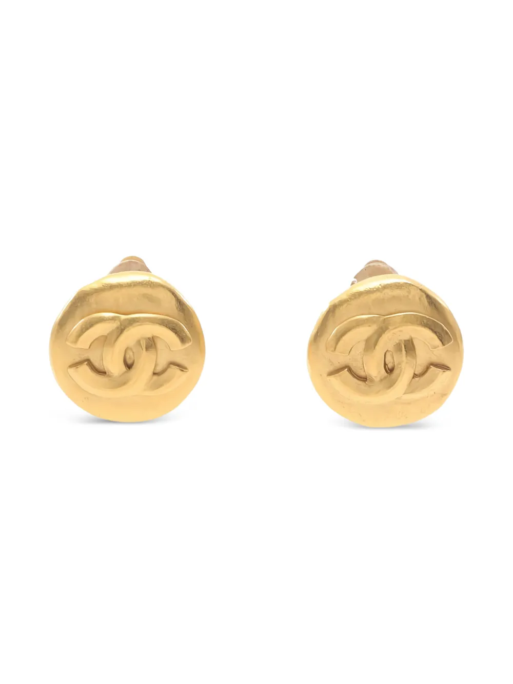 CHANEL Pre-Owned 1986-1988 Coco Mark logo-detail earrings - Oro