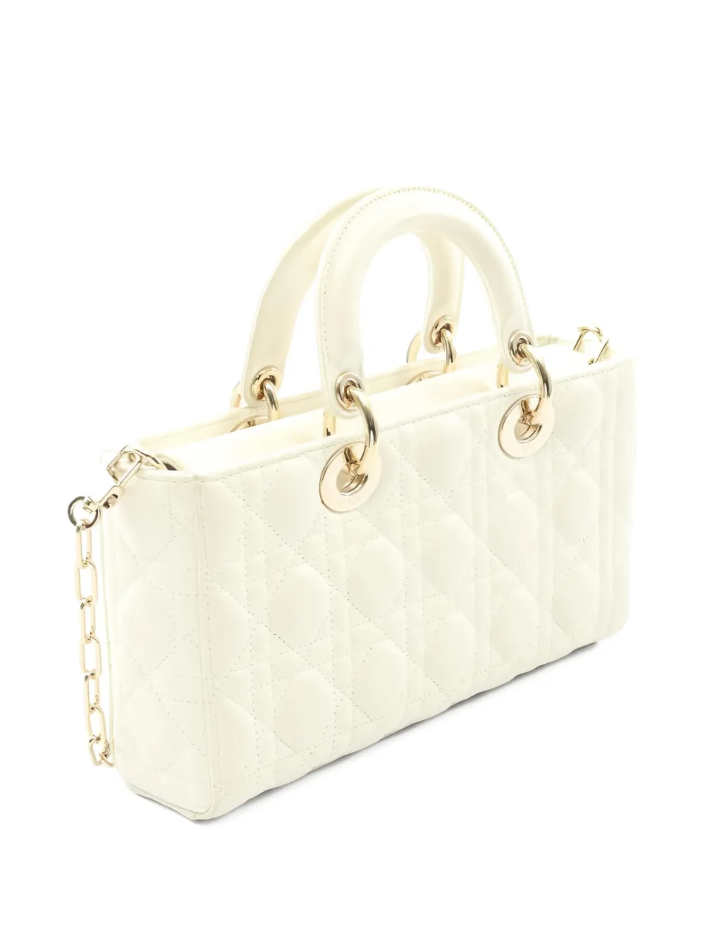 Christian Dior Pre-Owned 2000s medium Lady D-Joy Cannage leather tote bag - Wit