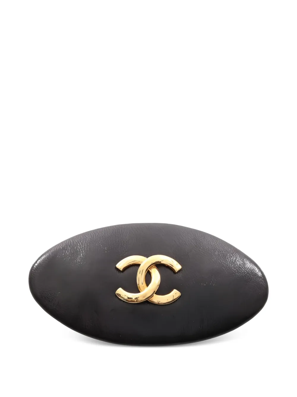 CHANEL Pre-Owned 1986-1988 Coco Mark Oval hair clip - Schwarz