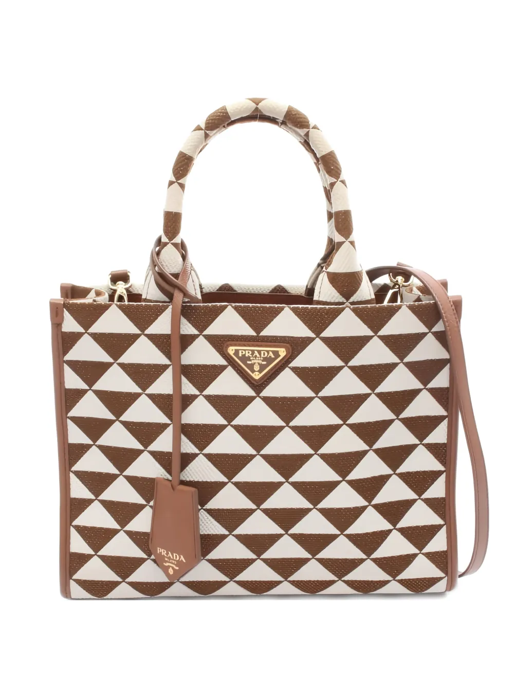 Prada Pre-Owned 2010s logo-detail geometric handbag - Bianco