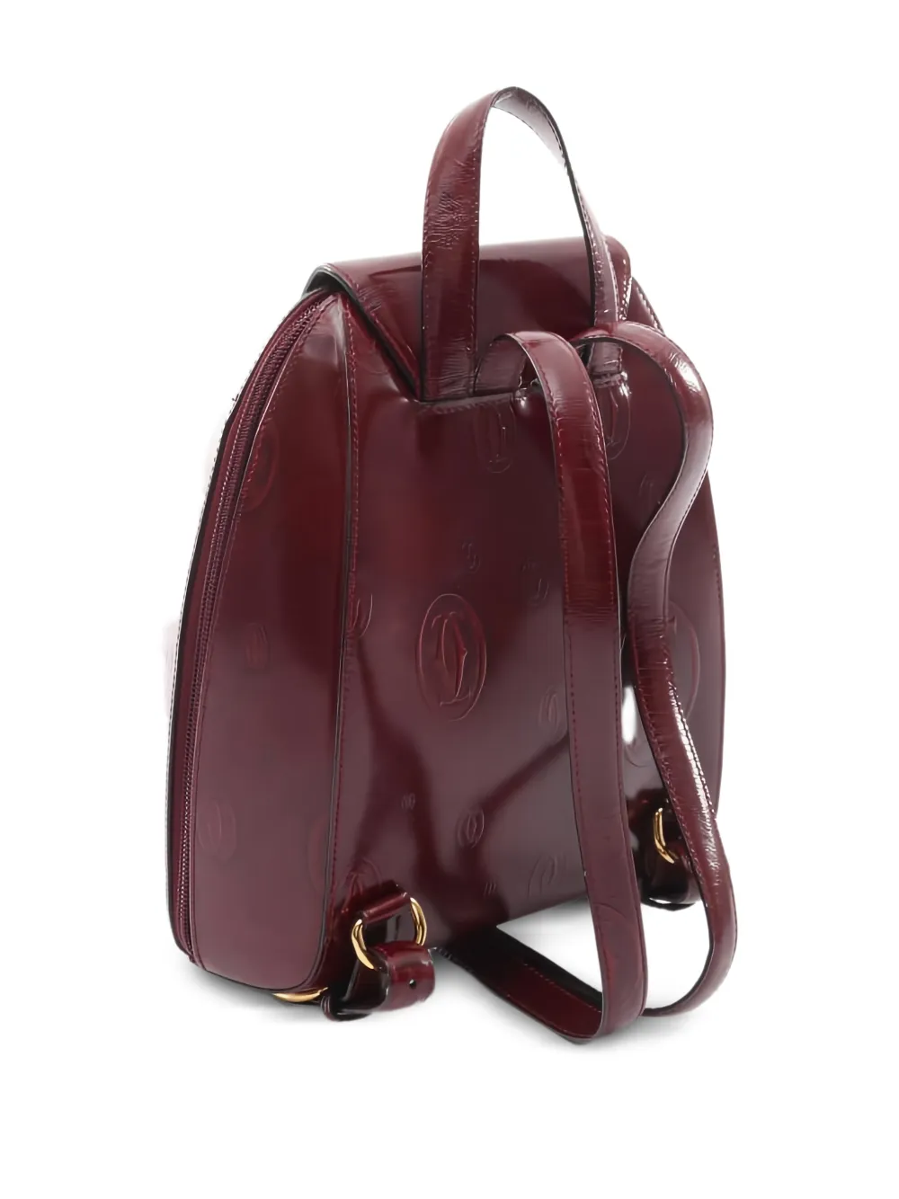  Cartier 10s Leather Pattern Backpack - Red 
