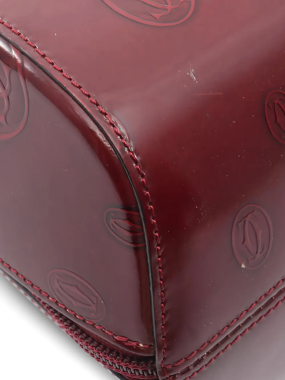  Cartier 10s Leather Pattern Backpack - Red 