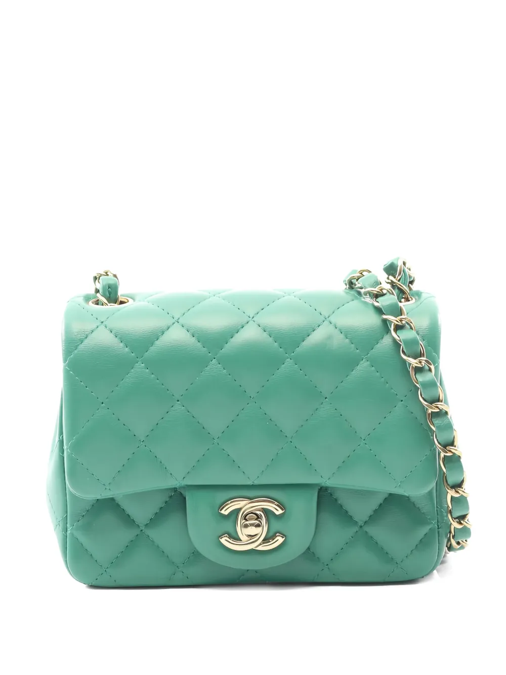 CHANEL Pre-Owned 2020s mini Classic Flap shoulder bag - Verde
