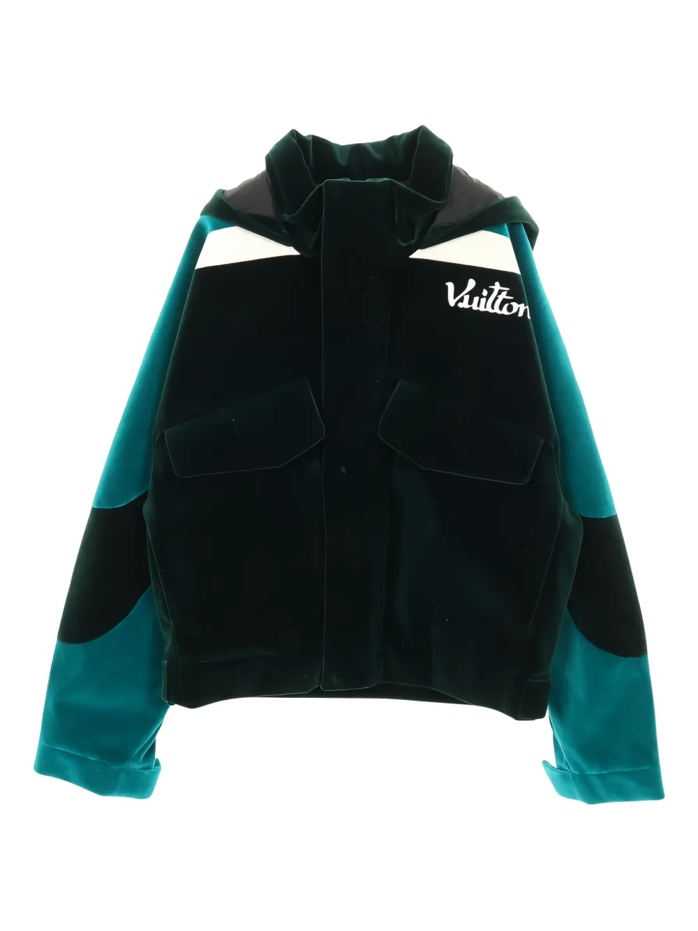 Louis Vuitton Pre-Owned 2010s velvet hooded jacket - Verde