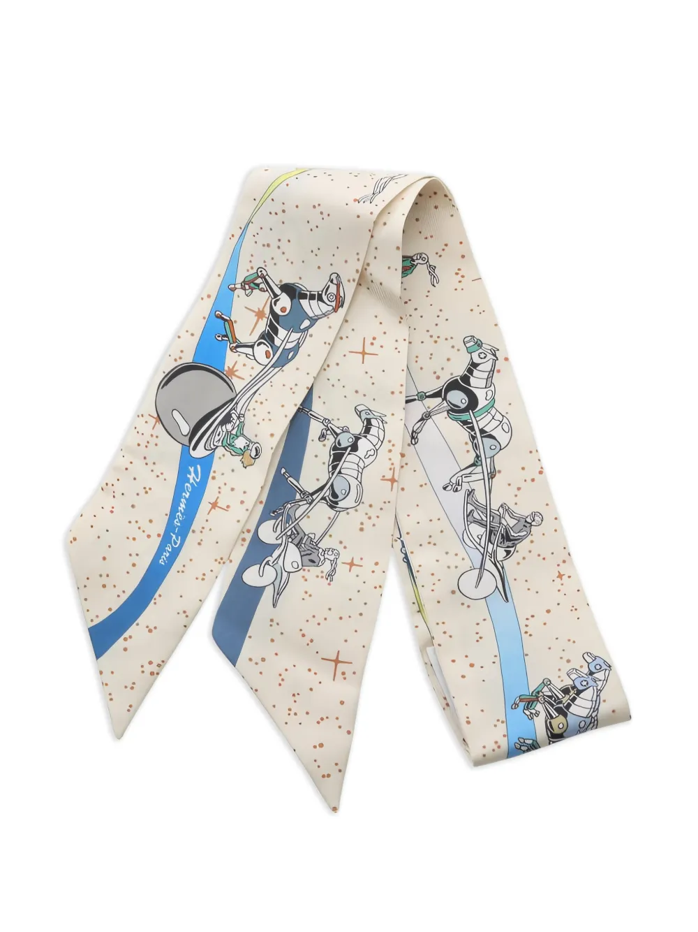 Hermès Pre-Owned 2010s Space De Rby silk scarf - Toni neutri