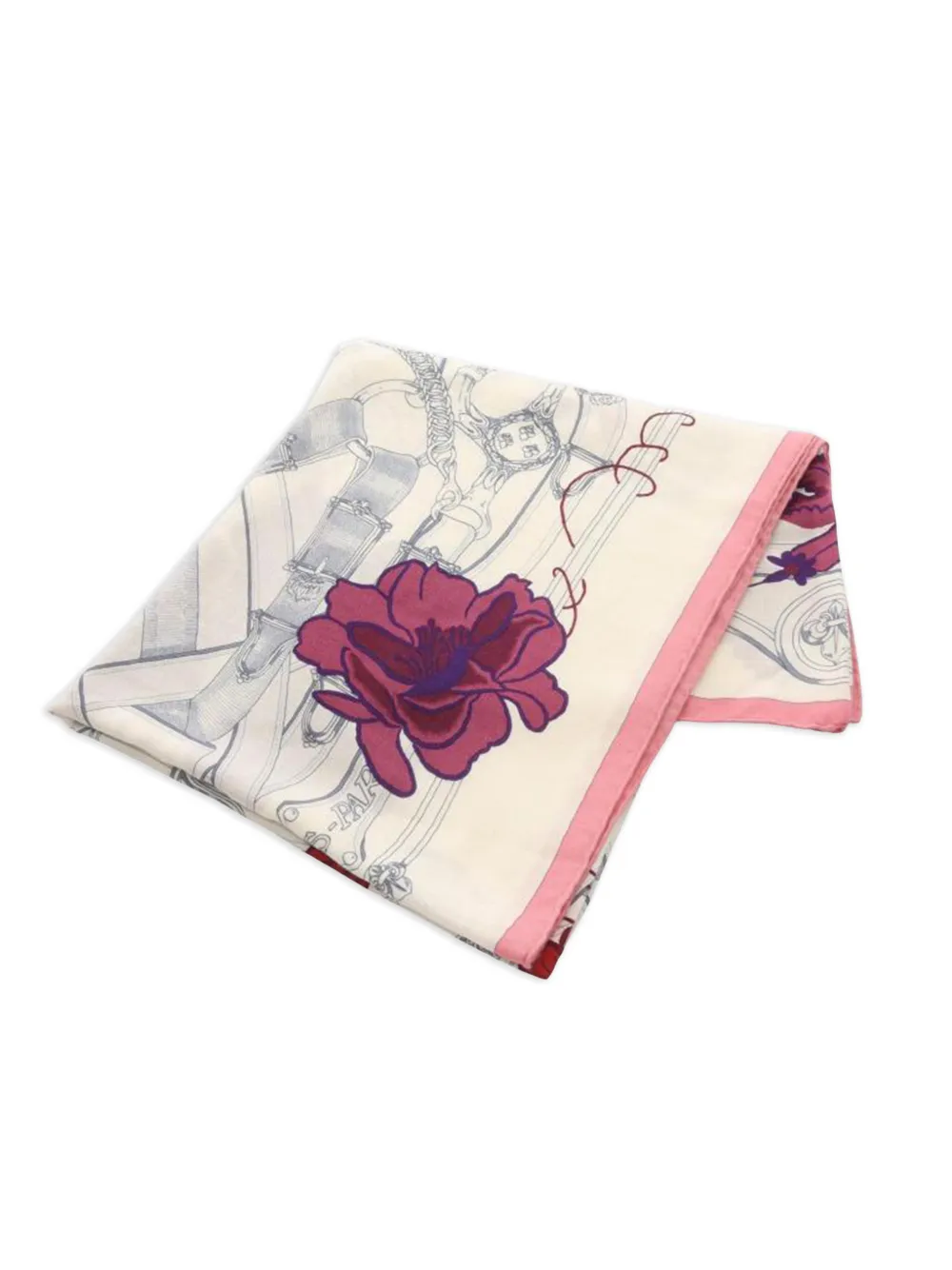Hermès Pre-Owned 10s cavalcadour fleuri floral scarf - Toni neutri