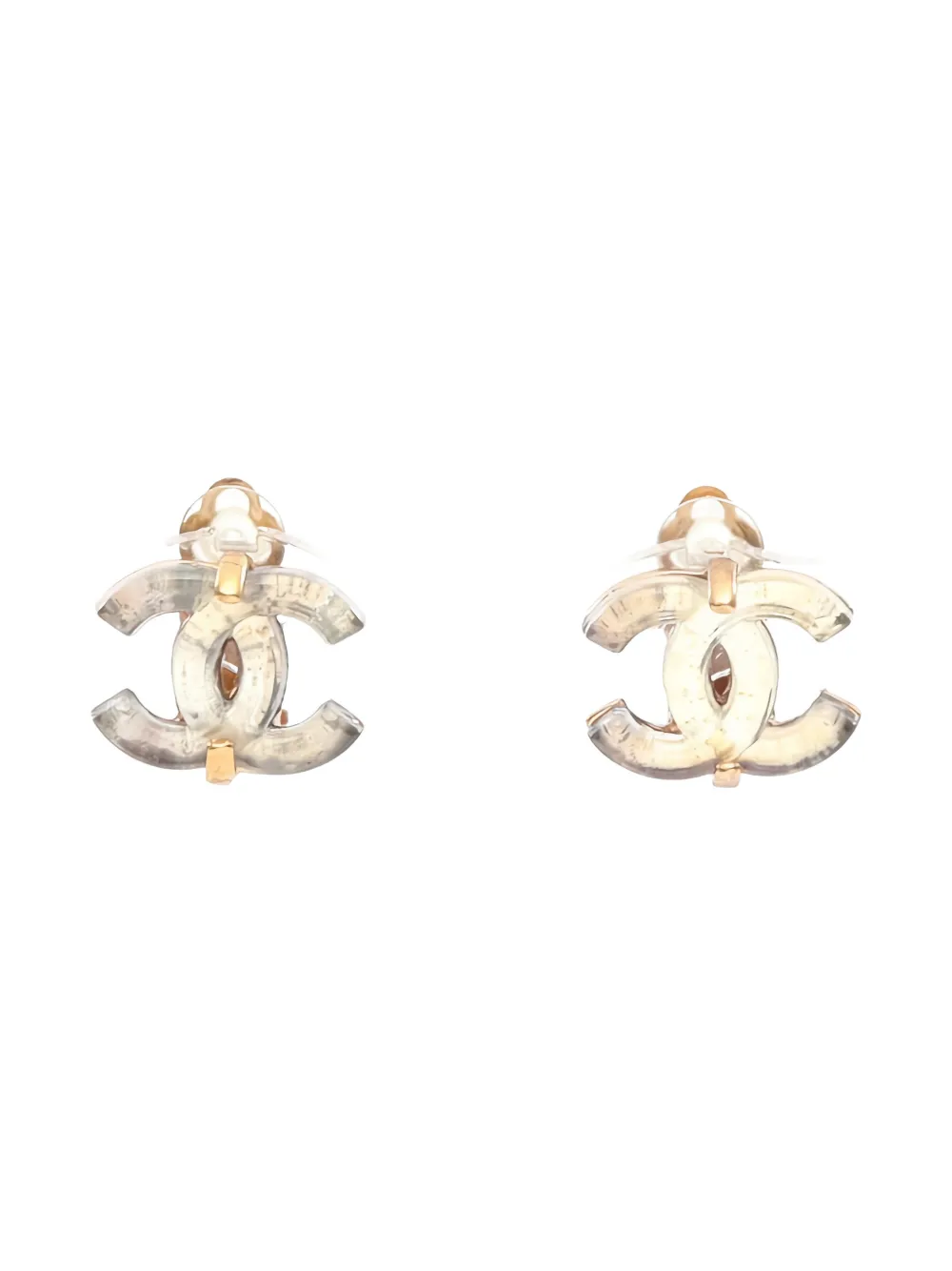 CHANEL Pre-Owned 1986-1988 Coco Mark clip-on earrings - Oro