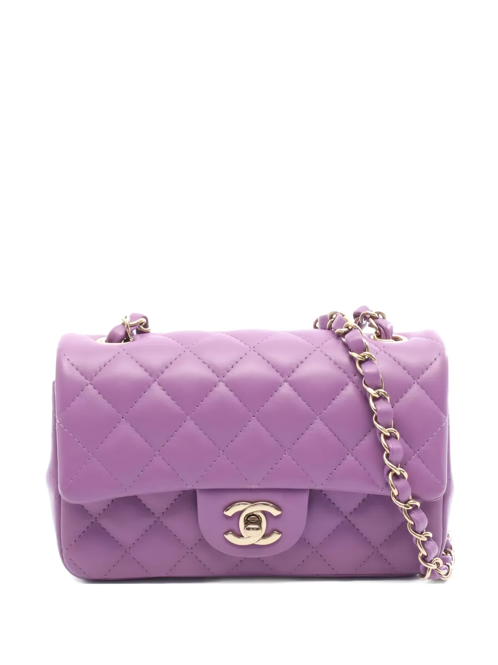 CHANEL Pre-Owned 2020s mini diamond-quilting chain shoulder bag - Viola