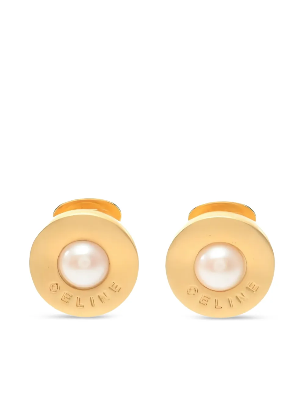 Celine Pre-Owned 2010s logo-engraved earrings - Oro