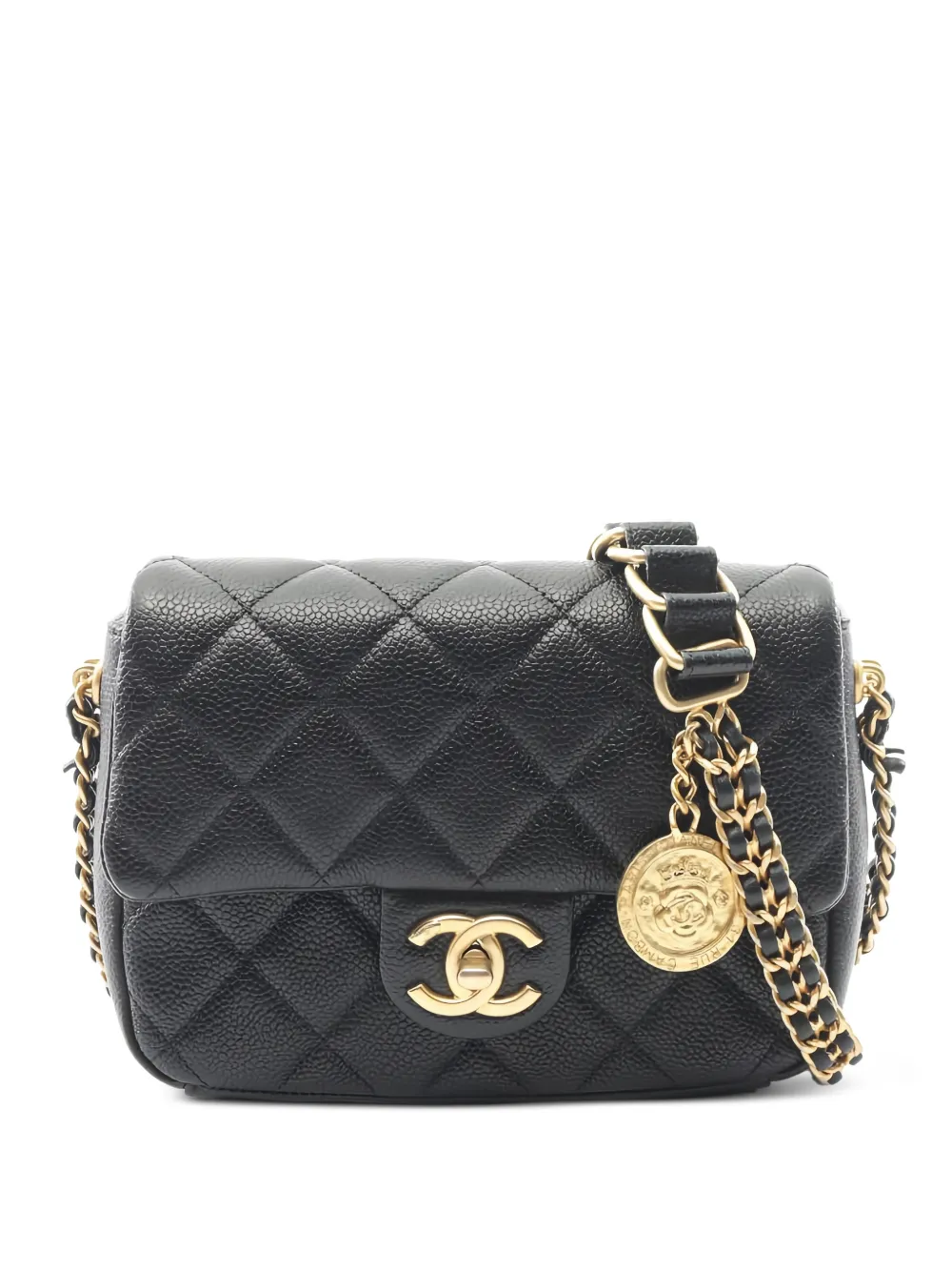 CHANEL Pre-Owned 2020 Matelasse Camellia chain shoulder bag - Nero