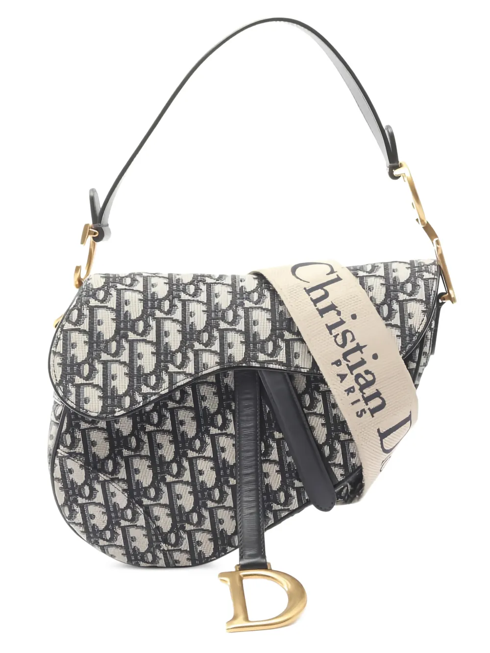 Christian Dior Pre-Owned 2010s Saddle Oblique jacquard shoulder bag - Blu