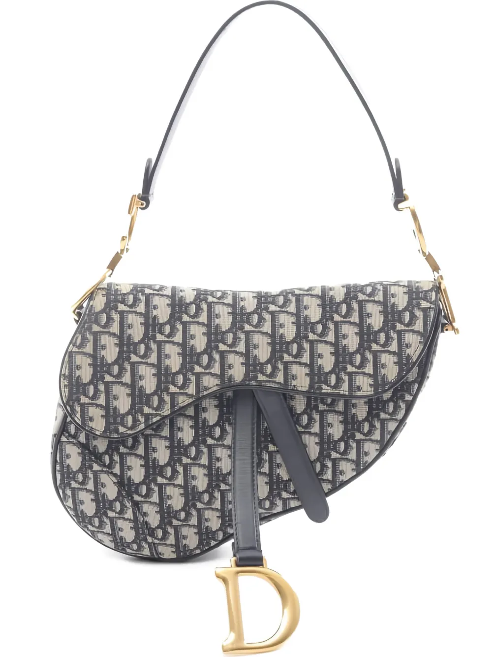Christian Dior Pre-Owned 2010s Oblique jacquard Saddle shoulder bag - Toni neutri