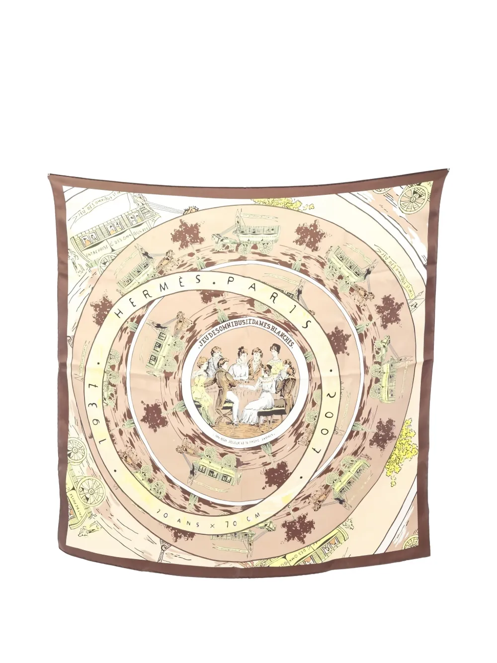 Hermès Pre-Owned 2000s Jeu Des Omnibus Et Dames Blanches scarf - Toni neutri