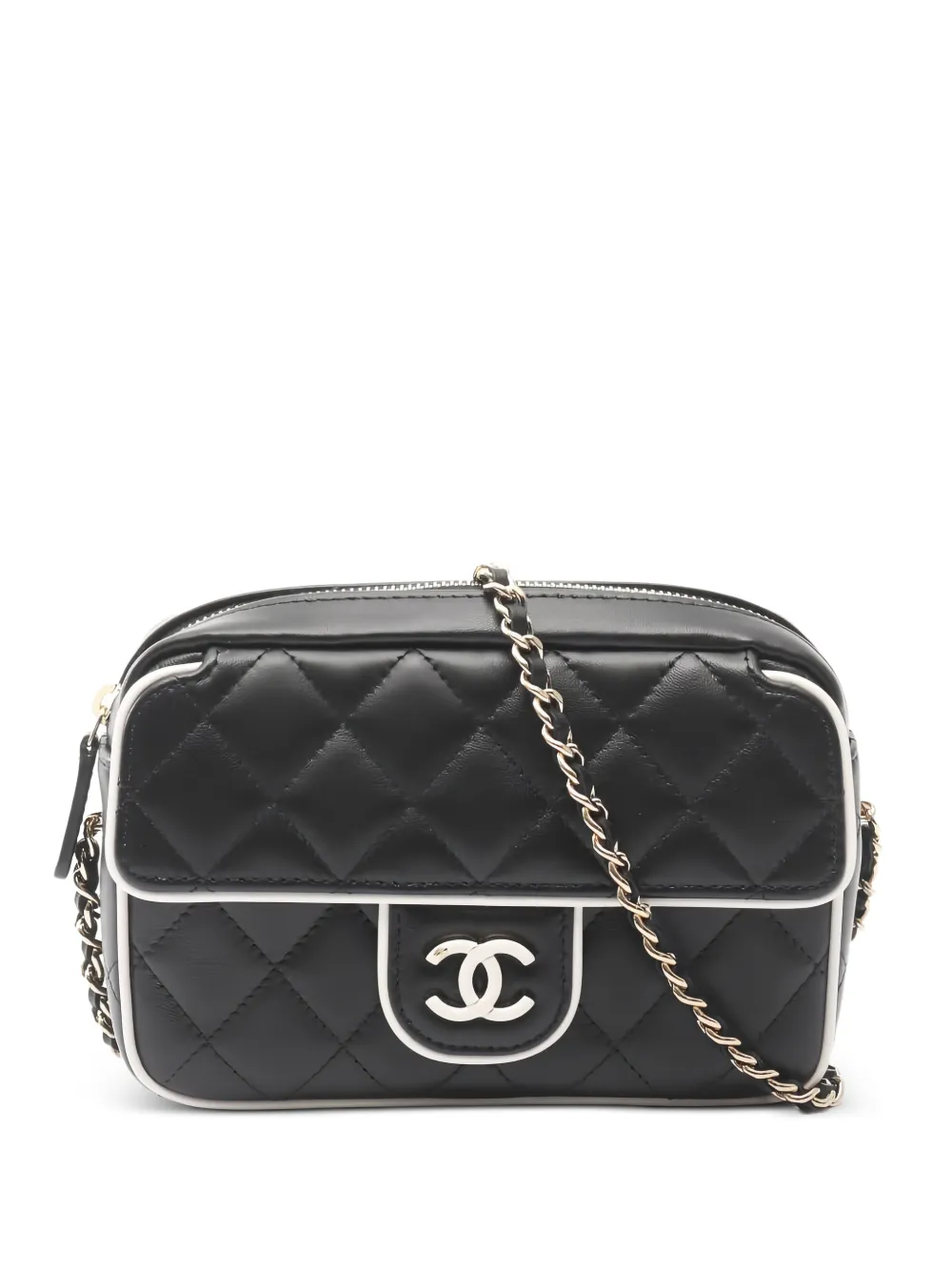 CHANEL Pre-Owned 2020s diamond-quilting chain cross body bag - Nero