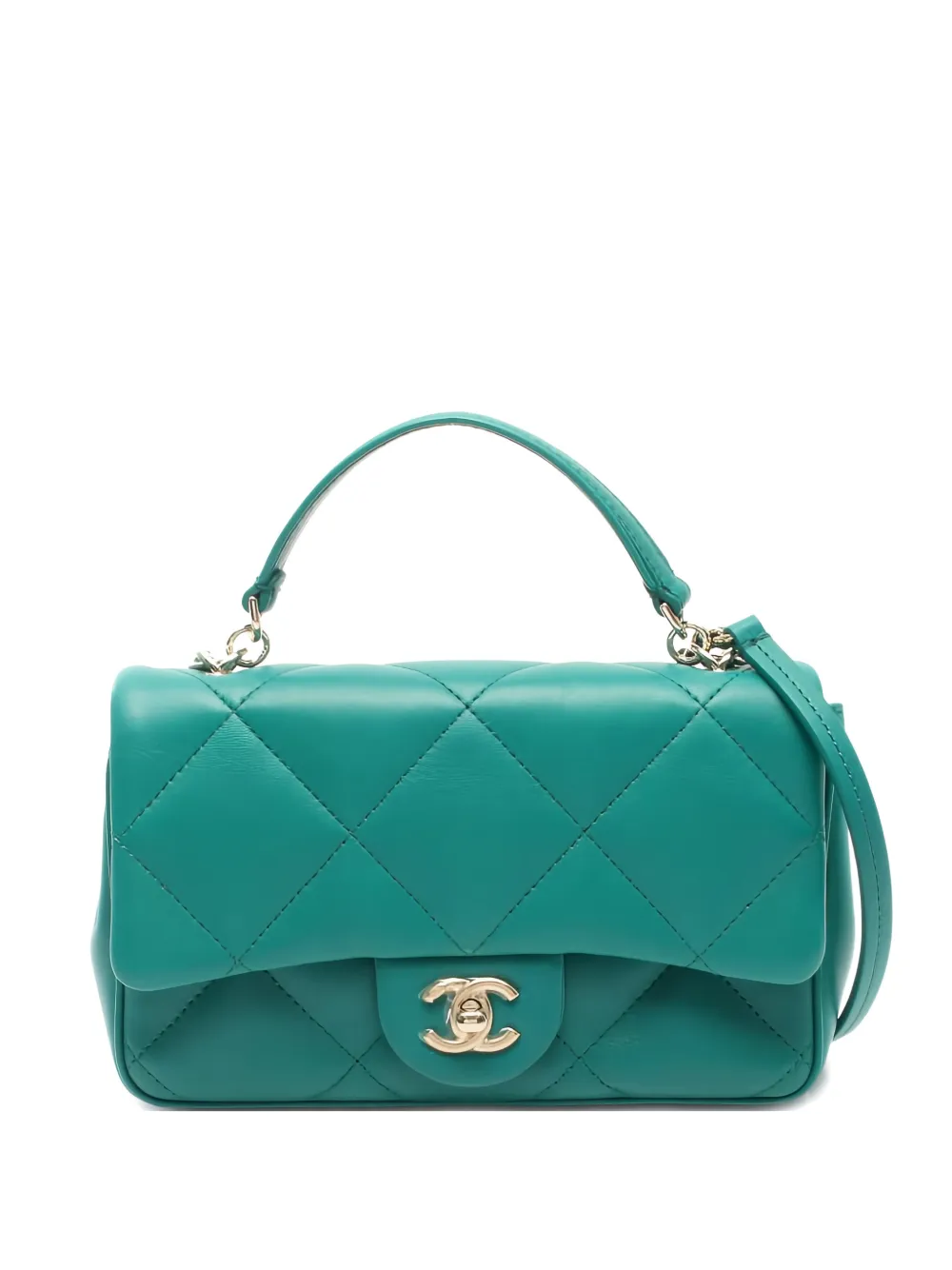 CHANEL Pre-Owned 2019 Matelasse chain tote bag - Verde