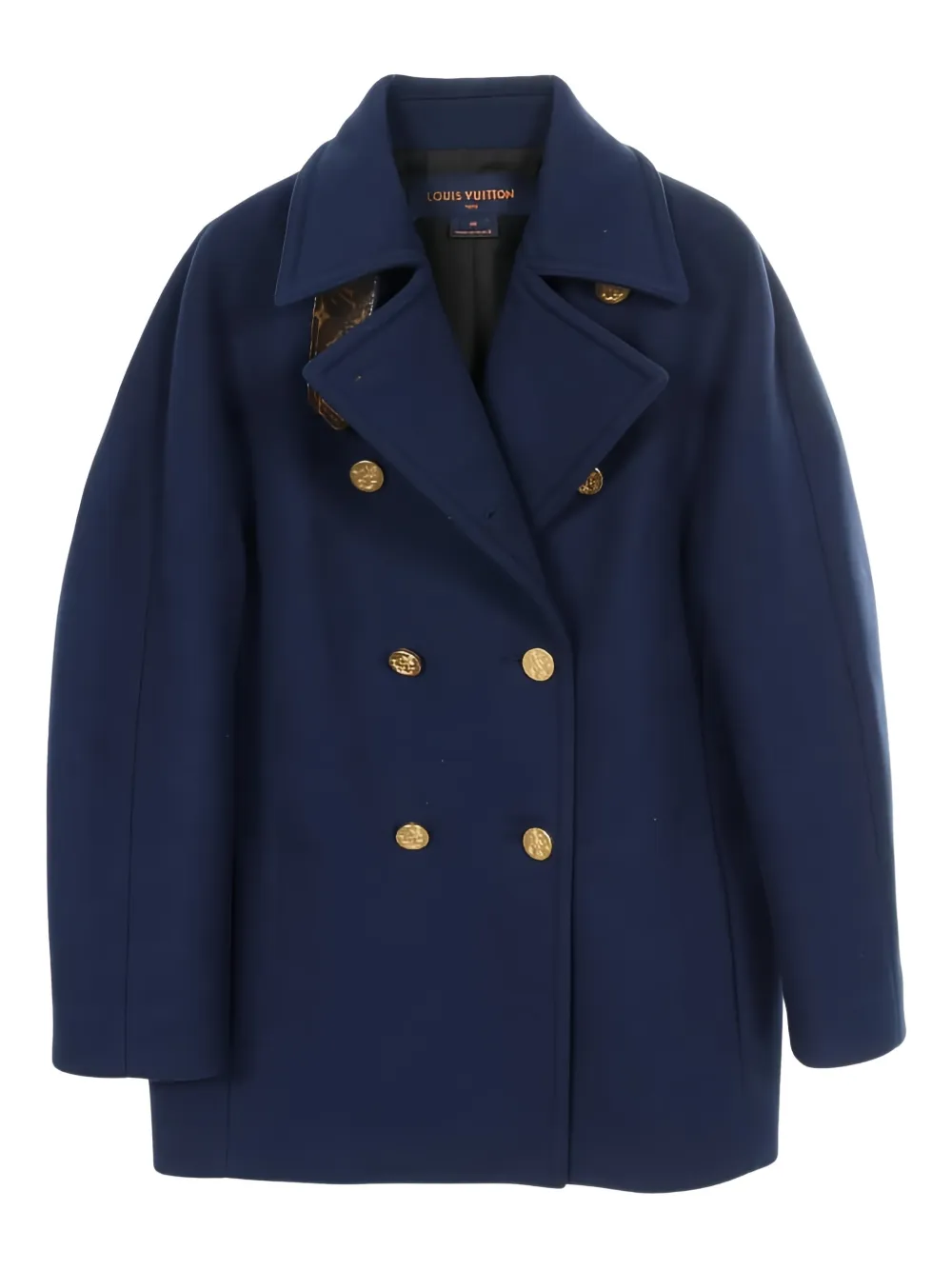 Louis Vuitton Pre-Owned anchor-Button coat - Blu