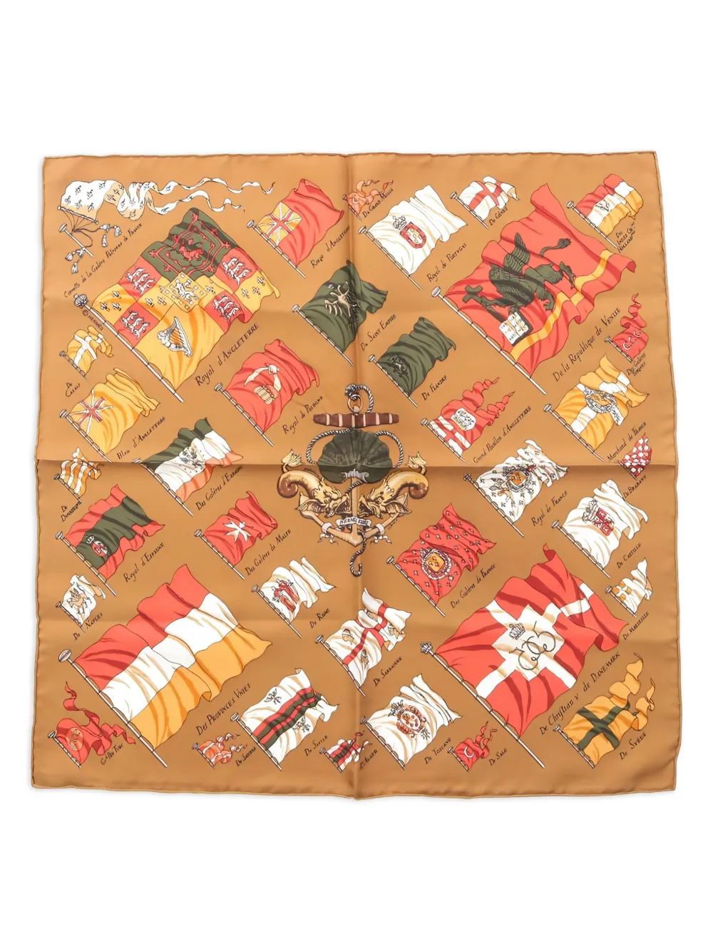 Hermès Pre-Owned 2010s Petit Carré silk scarf - Marrone