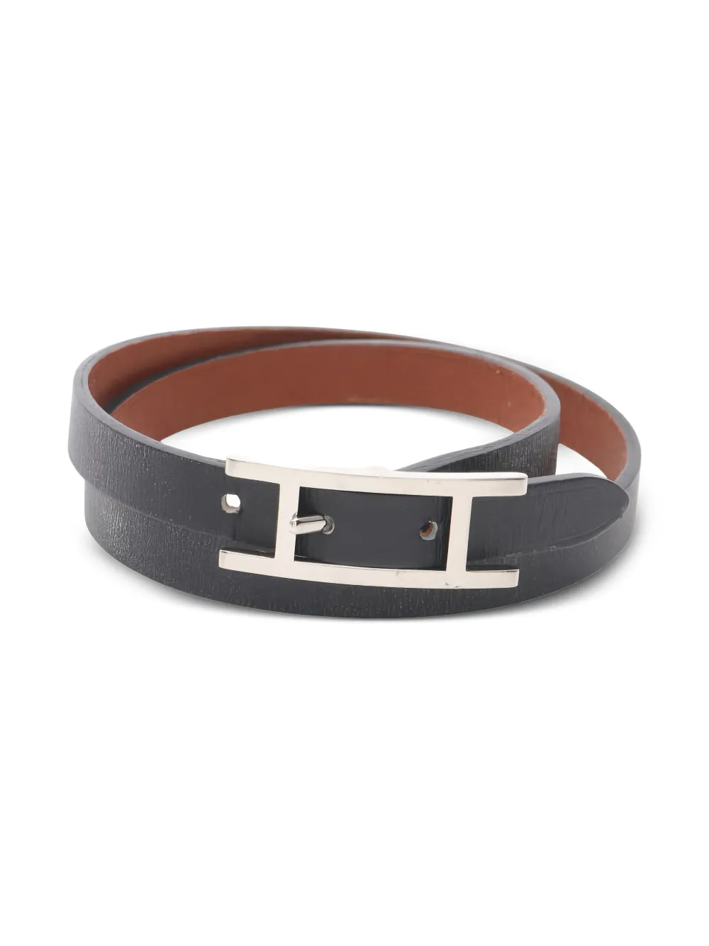 Hermès Pre-Owned 2010s Api 3 long leather bracelet - Nero
