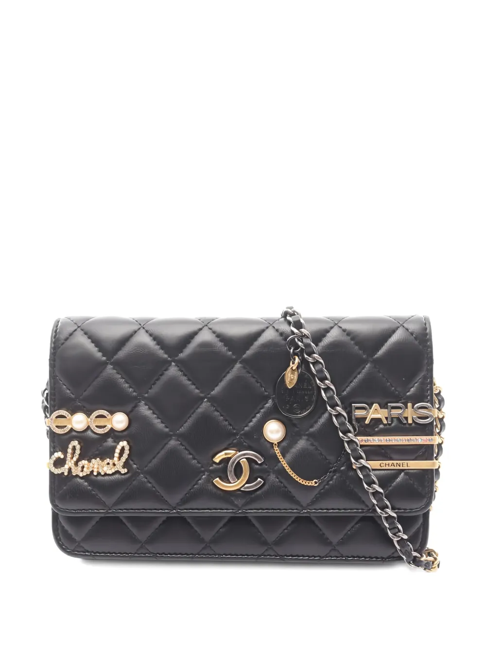 CHANEL Pre-Owned 2020s diamond-quilting chain-strap shoulder bag - Nero