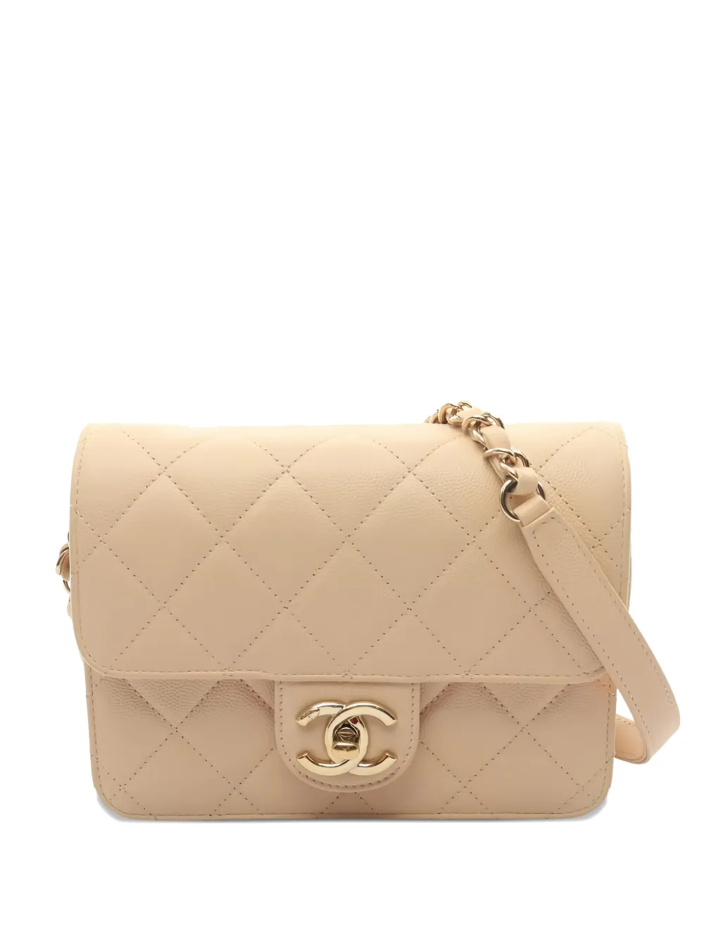 CHANEL Pre-Owned 2020s mini matelasse chain shoulder bag - Toni neutri