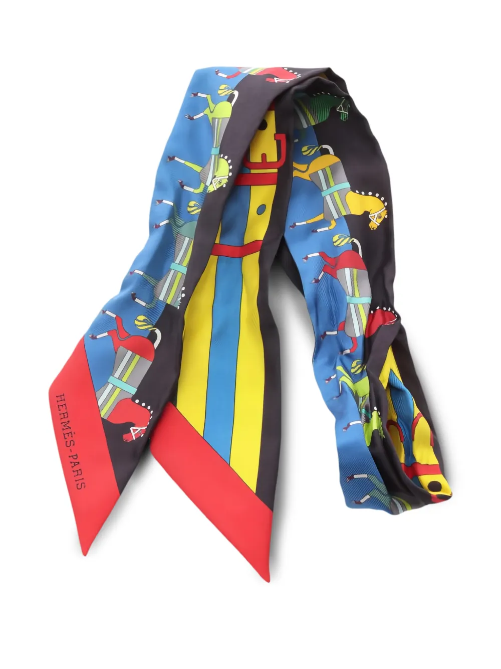 Hermès Pre-Owned 2000s Rocabar ribbon scarf - Blu