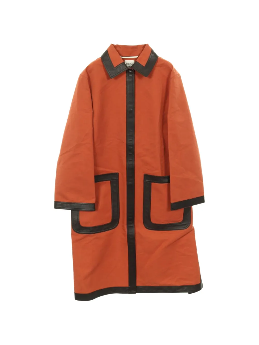 Hermès Pre-Owned 2010 Trenchcoat mit Lederbesatz - Orange