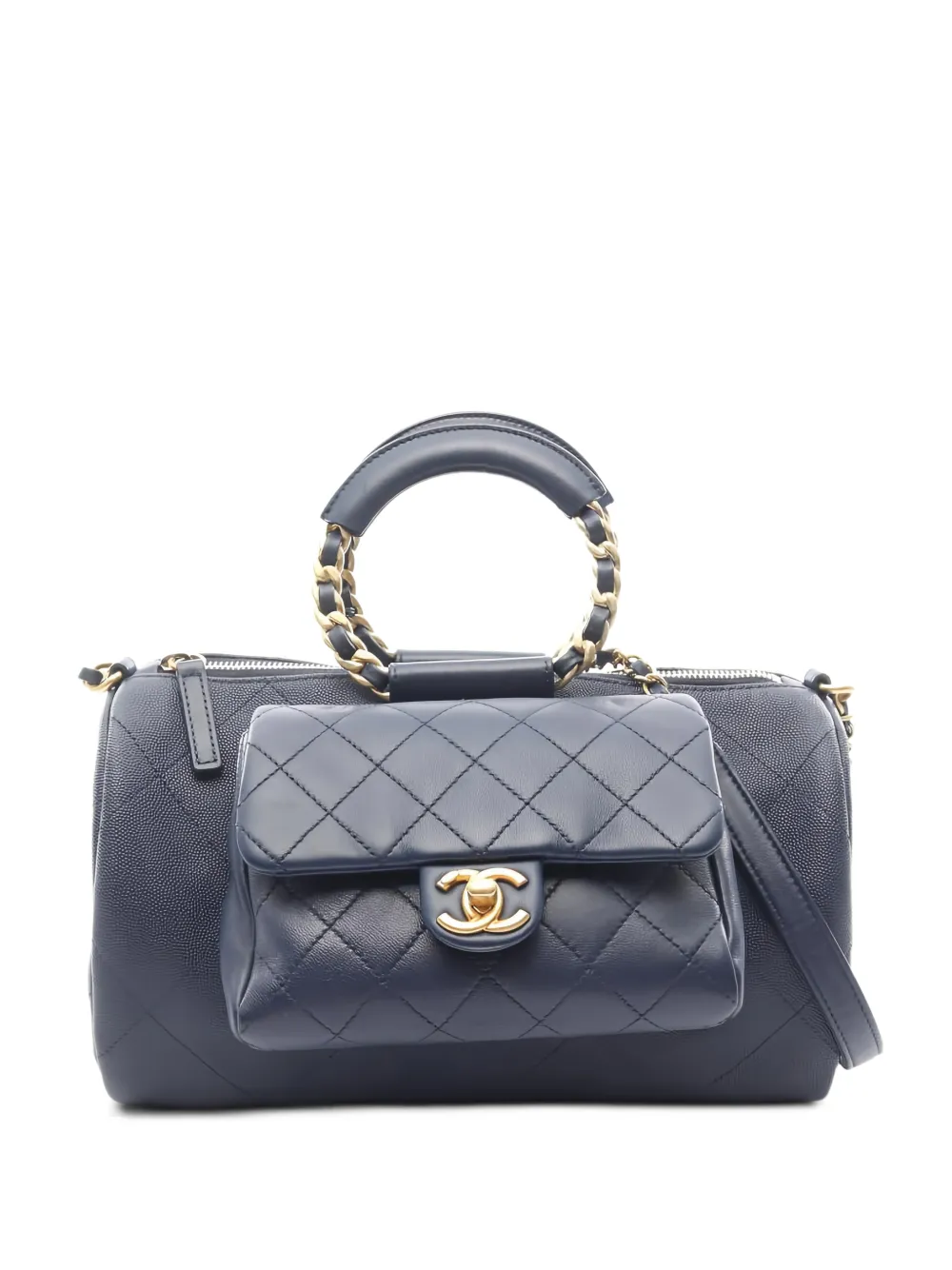 CHANEL Pre-Owned 2019 matelassé CC-logo tote bag - Blu