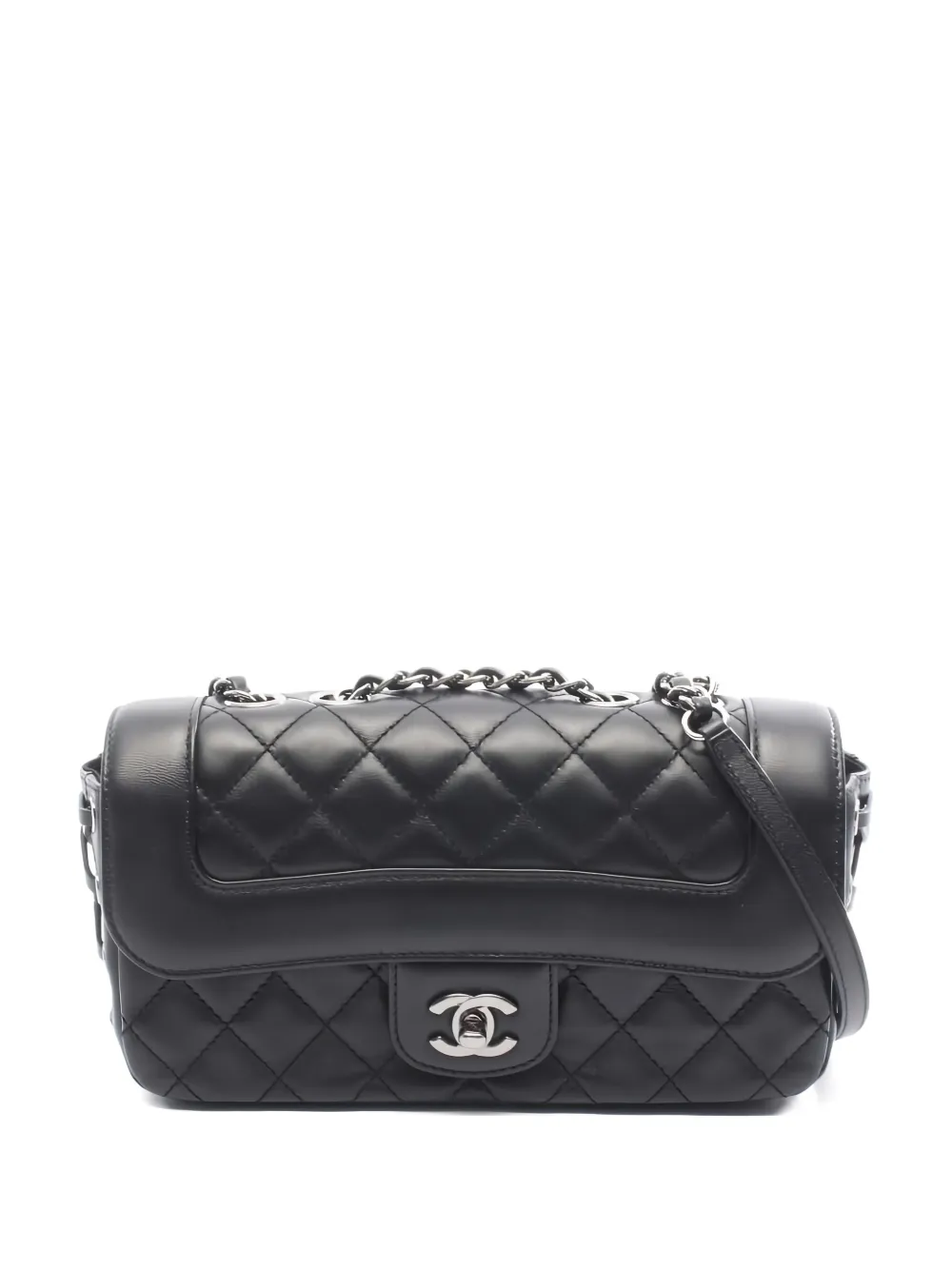 CHANEL Pre-Owned 2016-2017 matelassé lace-up shoulder bag - Nero