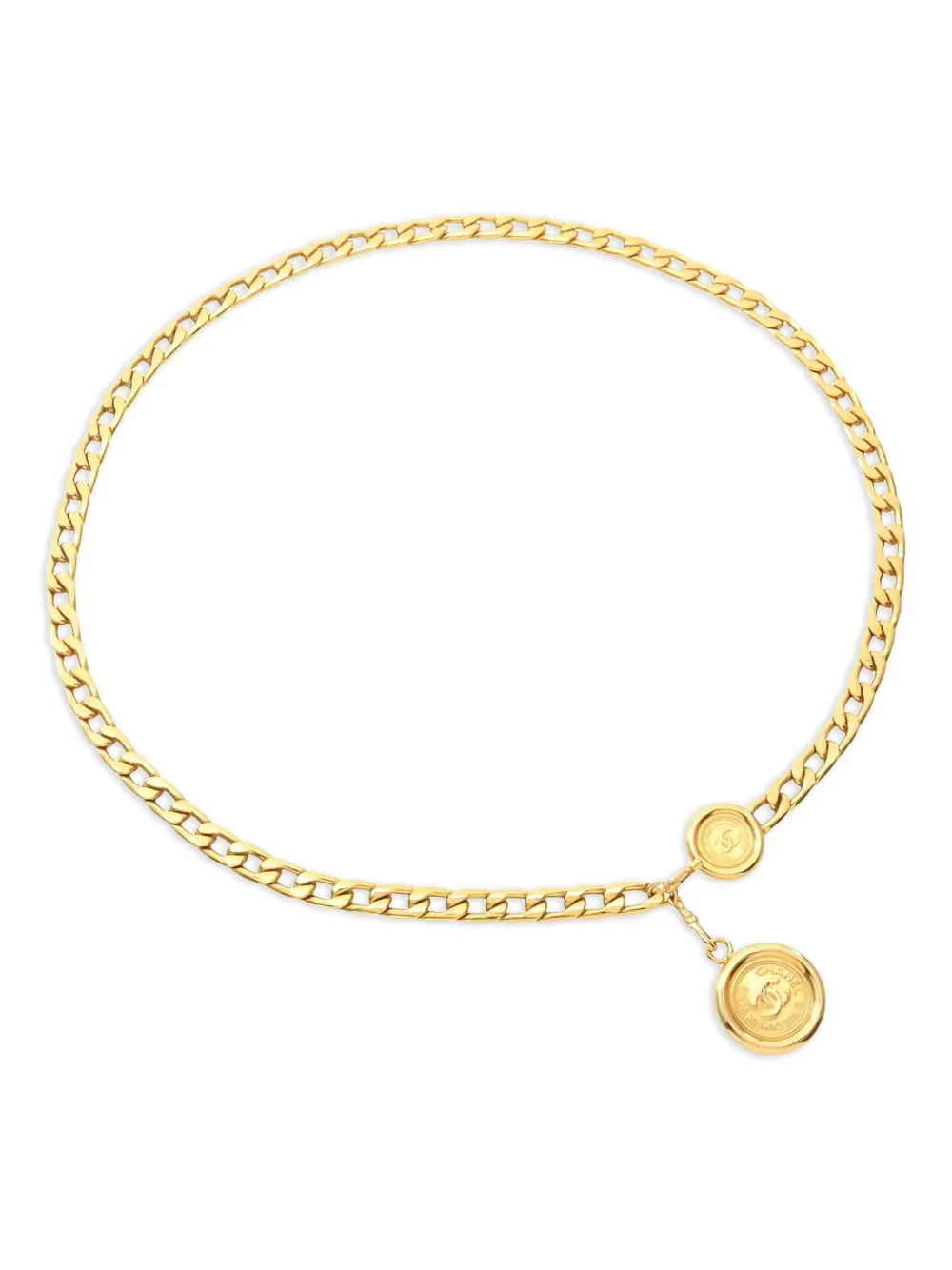 CHANEL Pre-Owned 1986-1988 medal-detail chain belt - Oro