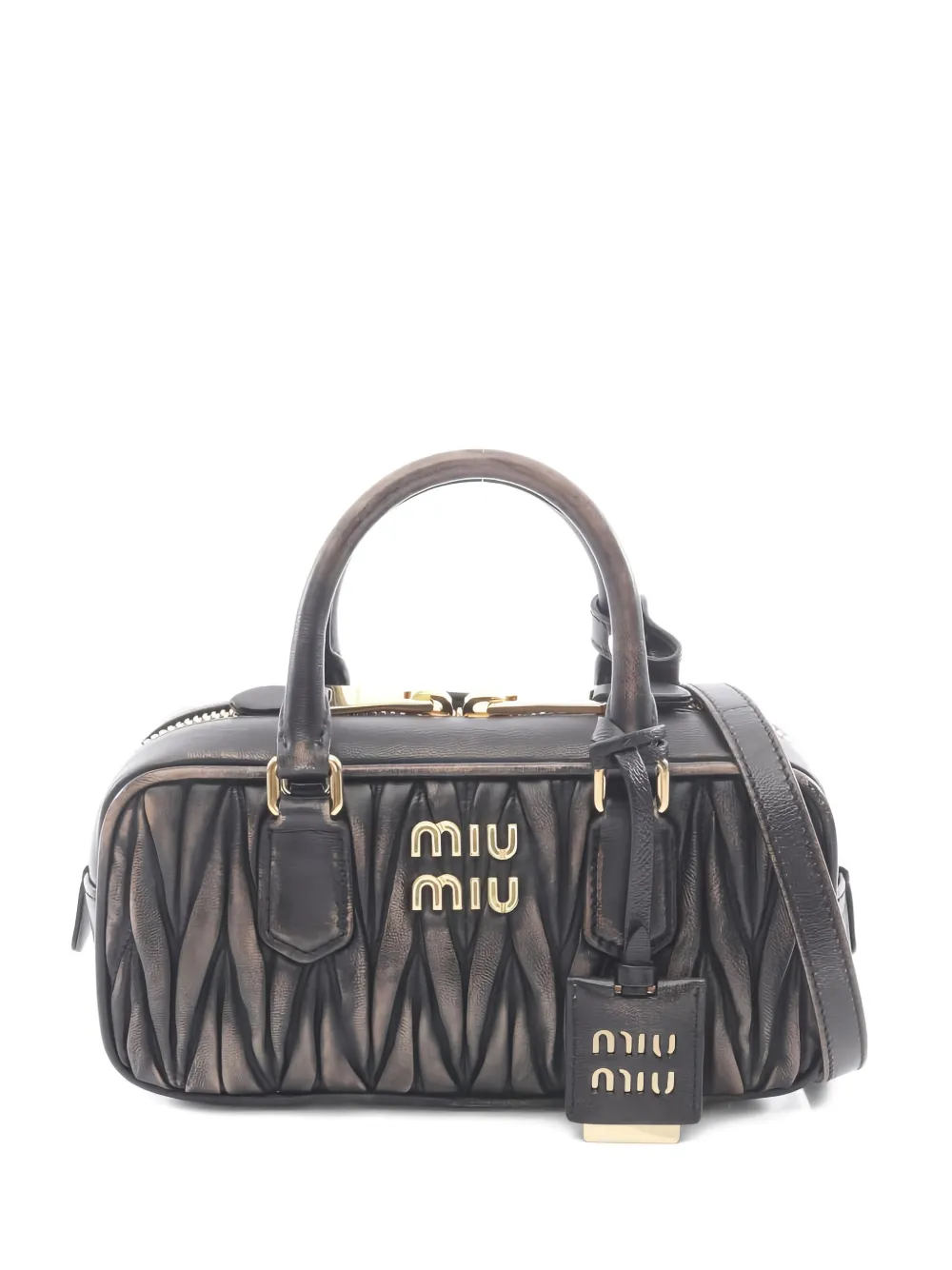 Miu Miu Pre-Owned 2010s matelasse leather tote bag - Braun