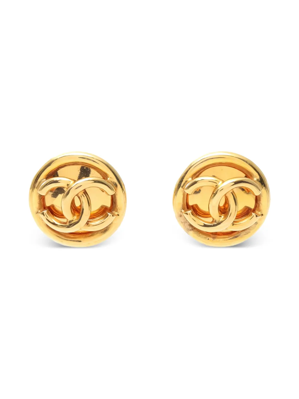 CHANEL Pre-Owned 1986-1988 interlocking-CC earrings - Gold