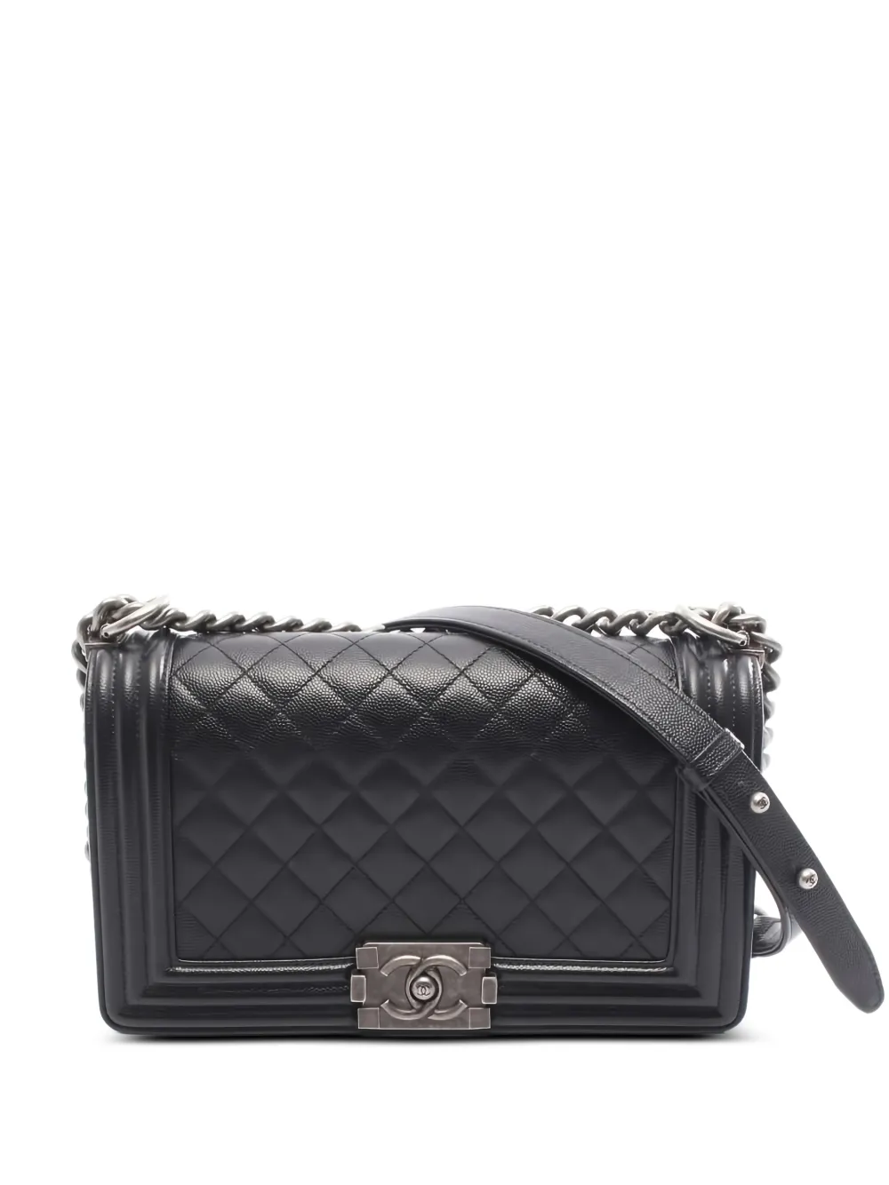 CHANEL Pre-Owned 2019 Boy-buckle shoulder bag - Schwarz