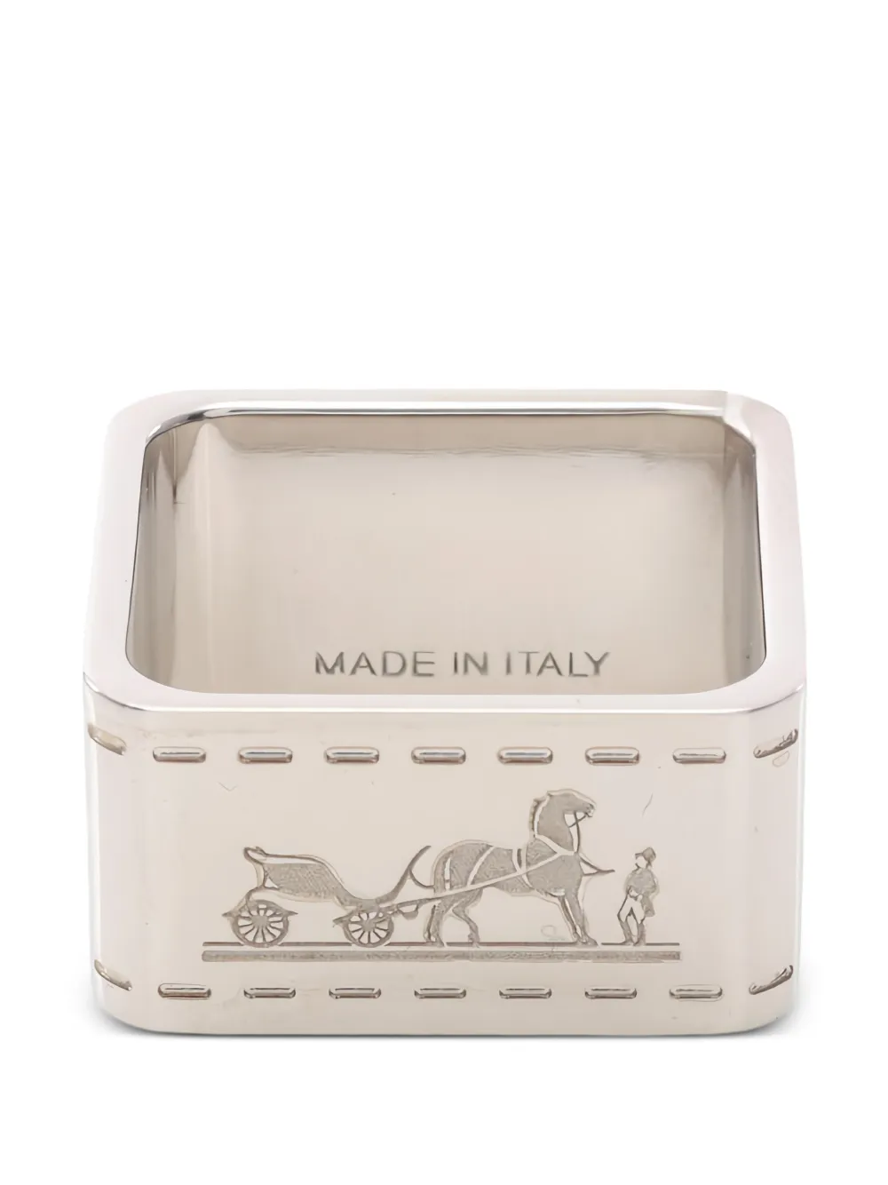 Hermès Pre-Owned 2020s Bolduc 90 engraved scarf ring - Argento