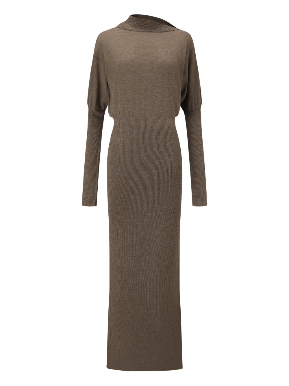 Oude Waag Thumb-hole Maxi Dress In Brown