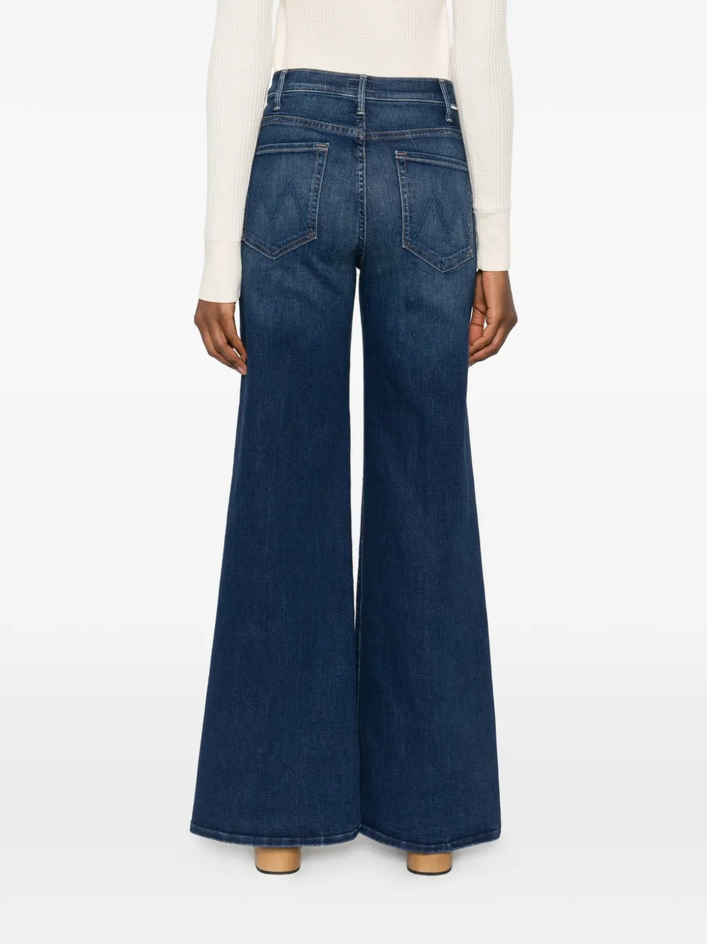 MOTHER Hustler Roller jeans met knoopsluiting Blauw