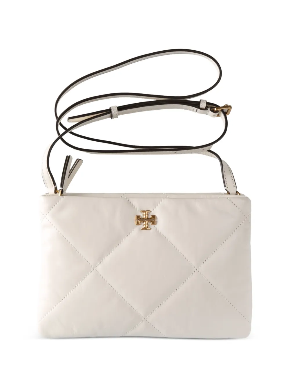 Tory Burch quilted logo cross body bag - Bianco