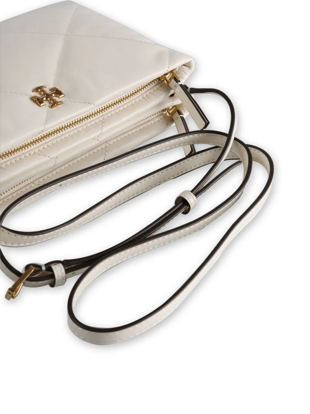  Tory Burch Quilted Logo Cross Body Bag - White 