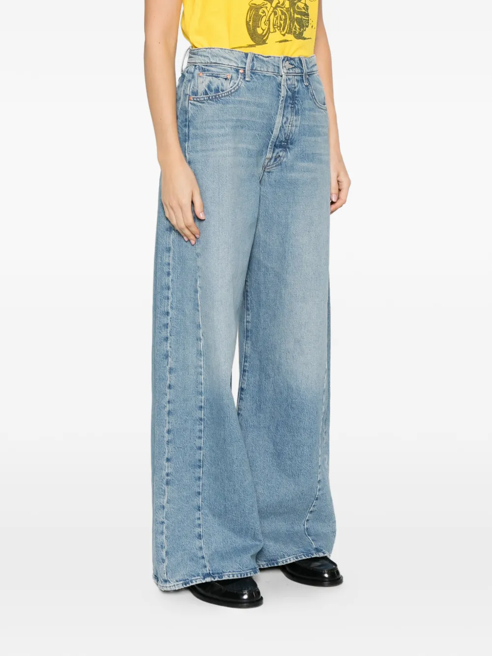 MOTHER Jeans met vijf zakken en riemlus Blauw