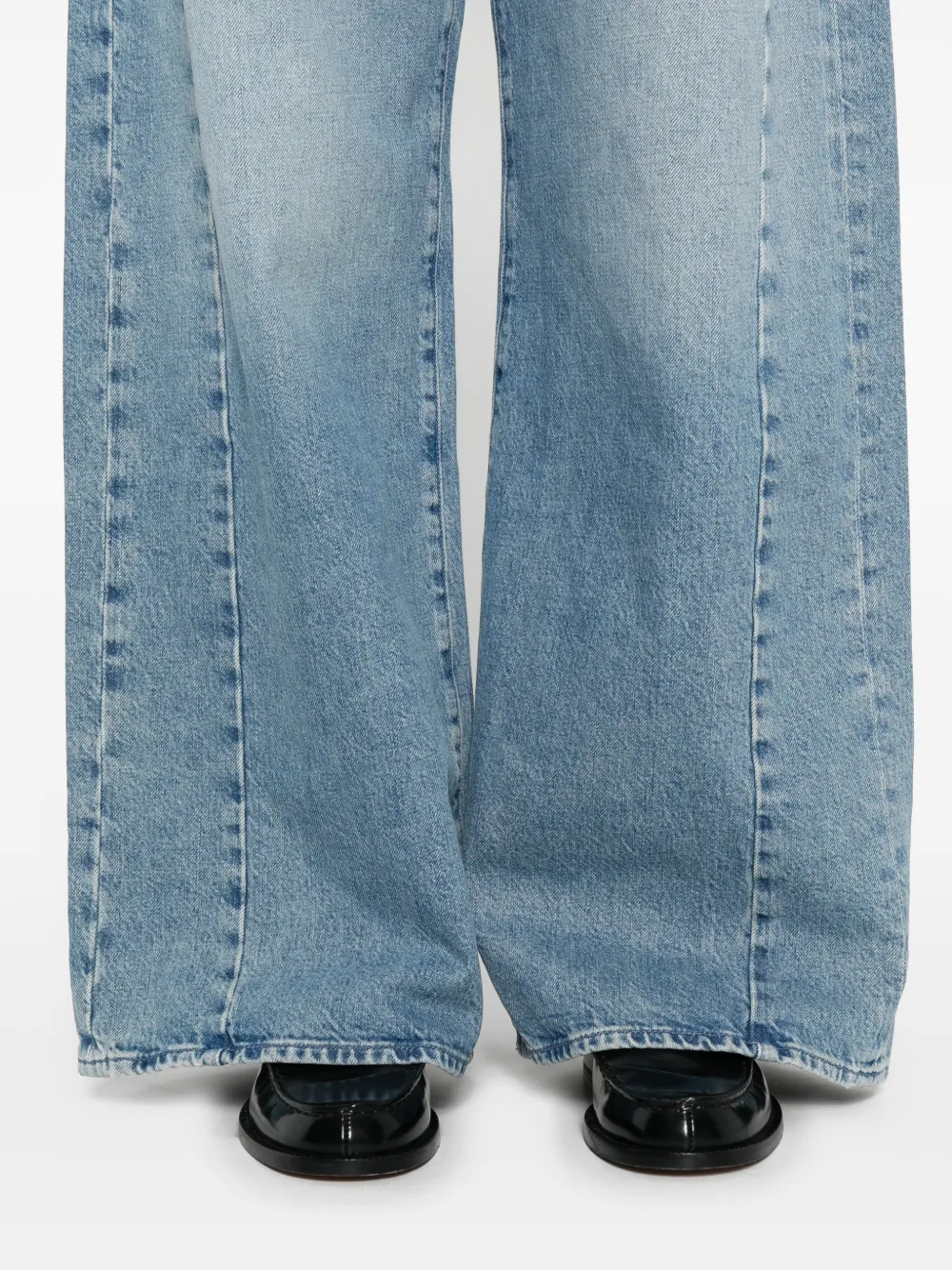 MOTHER Jeans met vijf zakken en riemlus Blauw