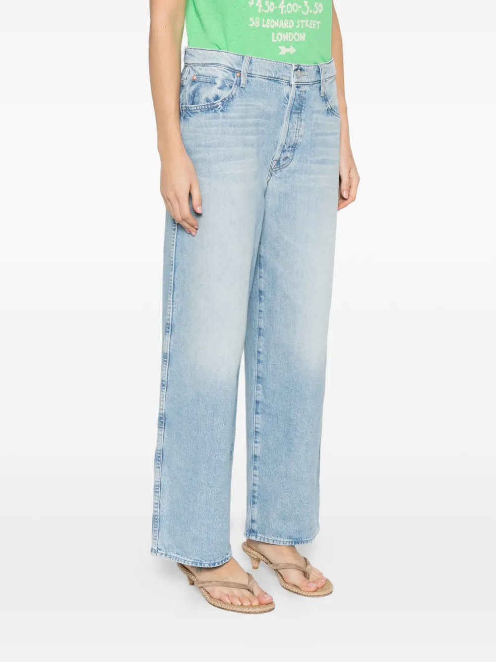 MOTHER Jeans met vijf zakken en riemlus Blauw