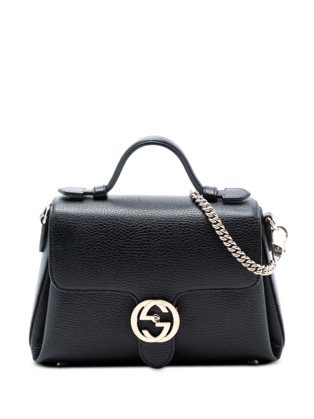 Gucci Pre-Owned 2016-2025 Small Dollar Calf Interlocking G satchel - Nero