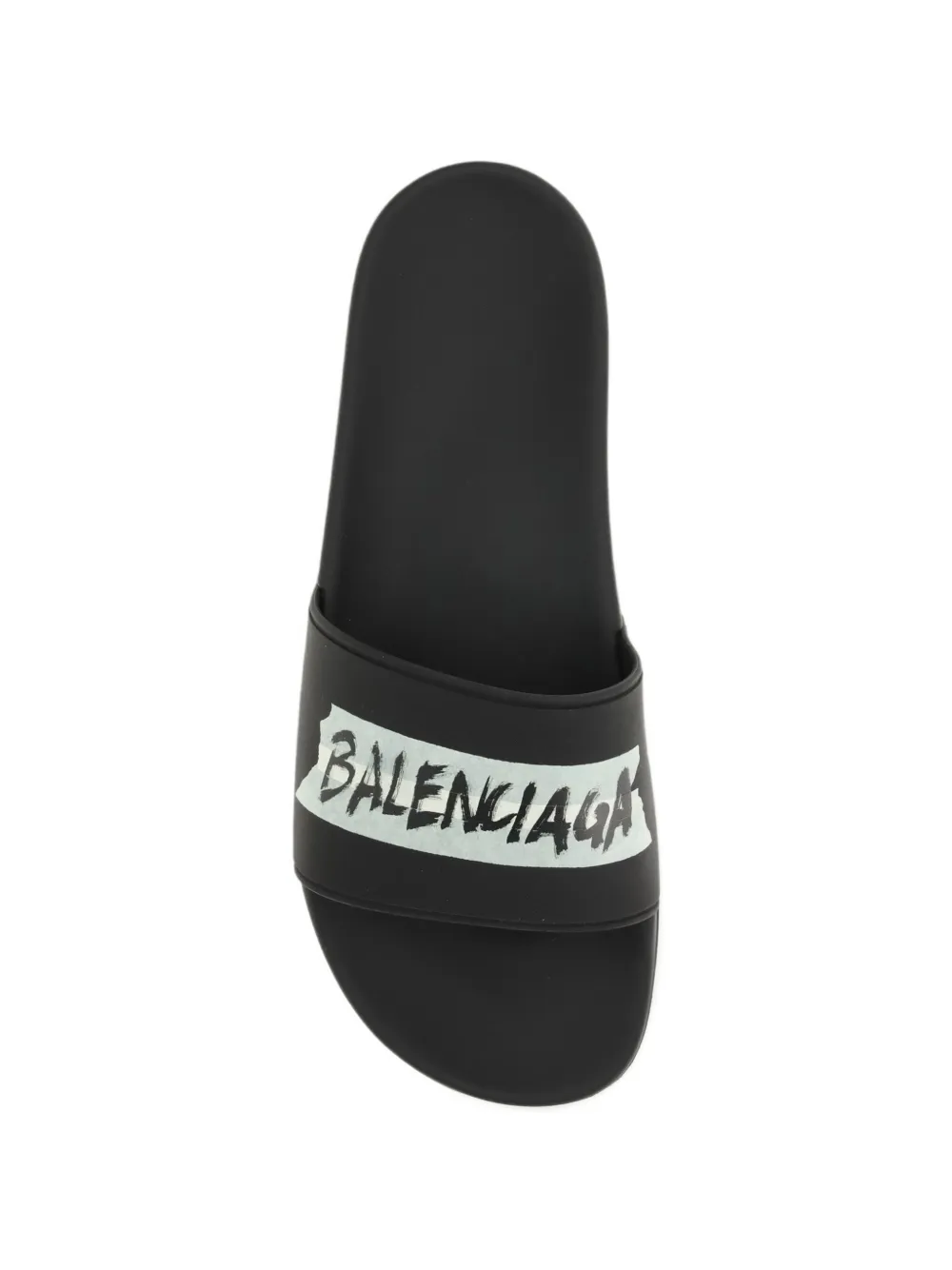 Balenciaga logo pool slide - Zwart