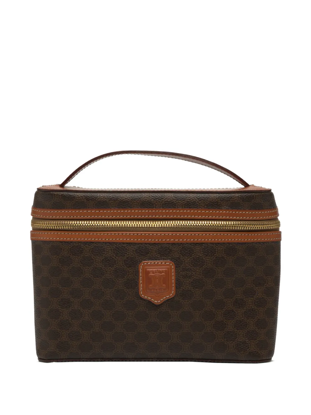 Celine Pre-Owned 1997 Macadam Coated Canvas vanity bag - Marrone