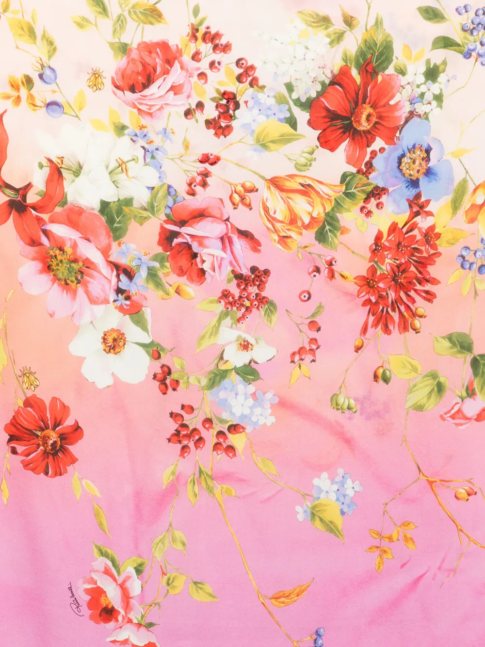 Roberto Cavalli floral scarf - Roze