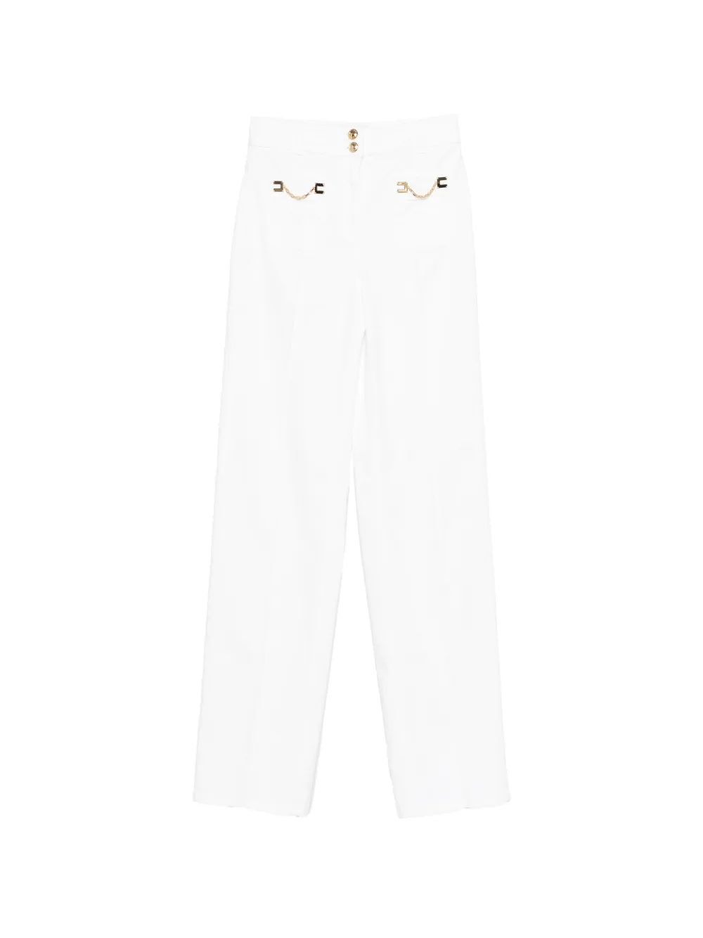 Elisabetta Franchi chain-detail jeans - Bianco