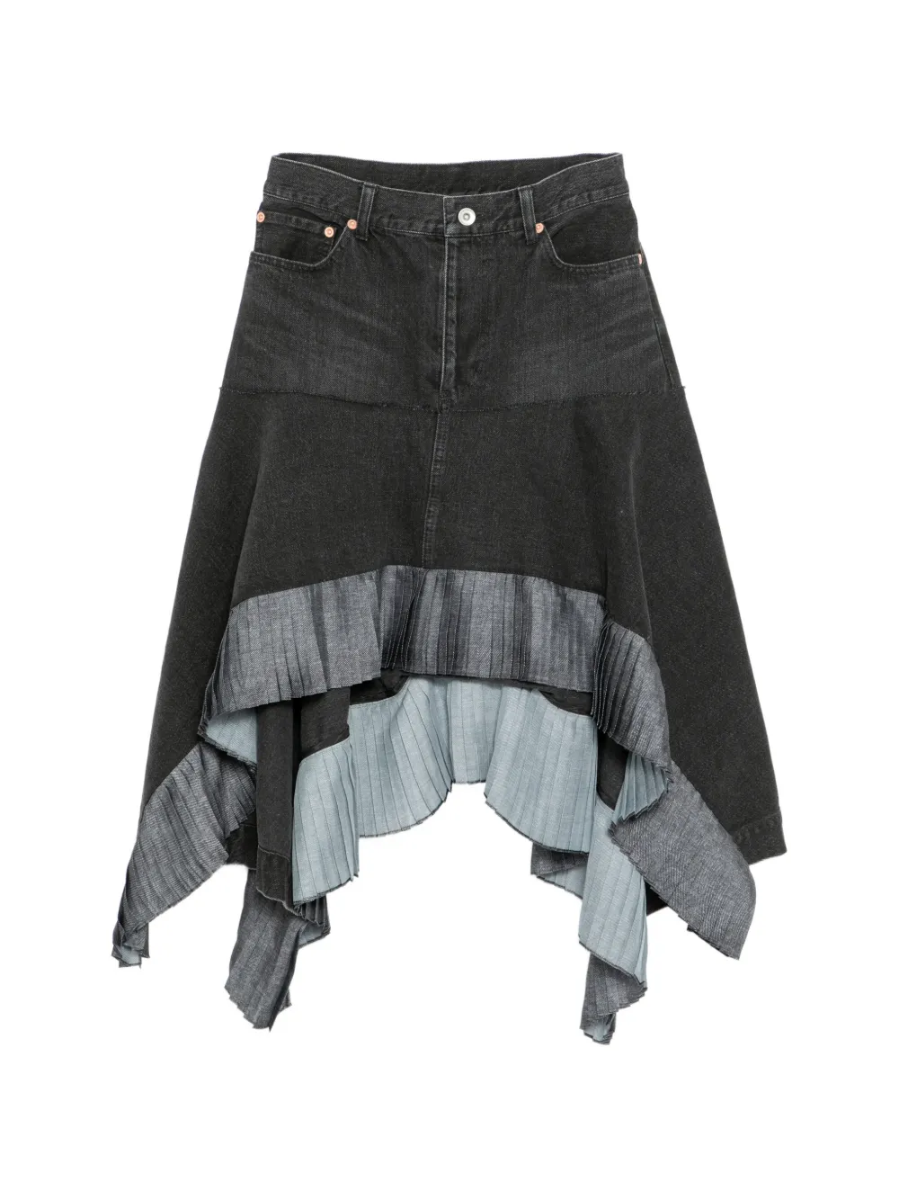 sacai denim midi skirt - Nero