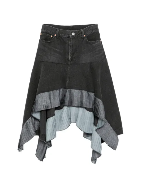 sacai jupe en jean à coupe mi-longue