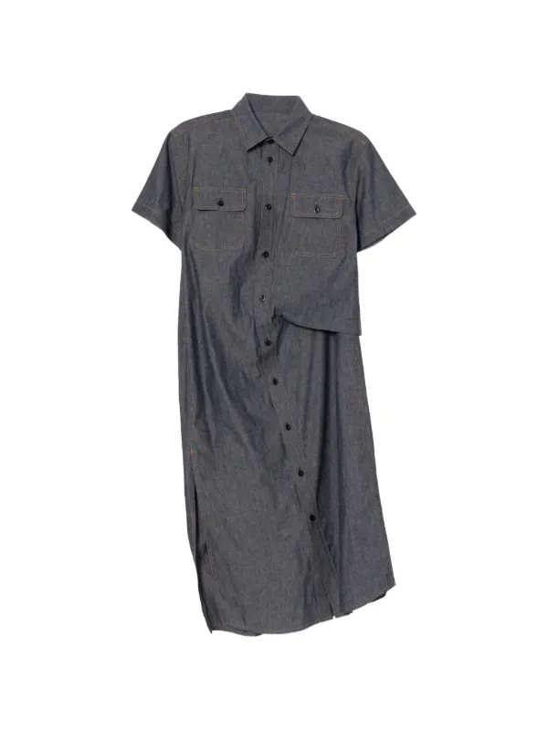 sacai denim dress Sacai Light Denim Shirt Dress