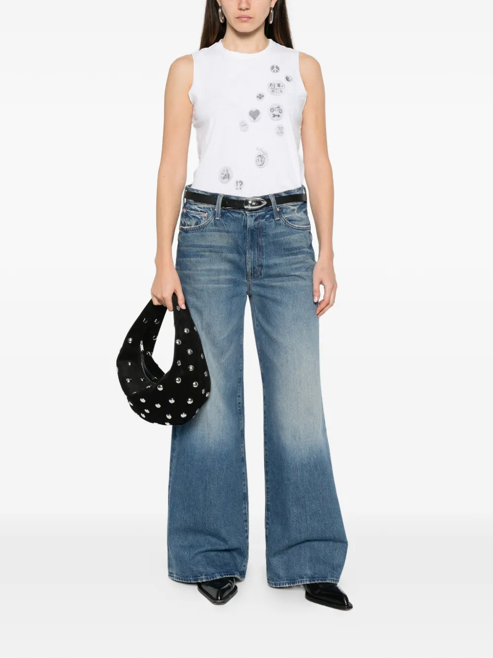  Mother Graphic-print Sleeveless Top - White 